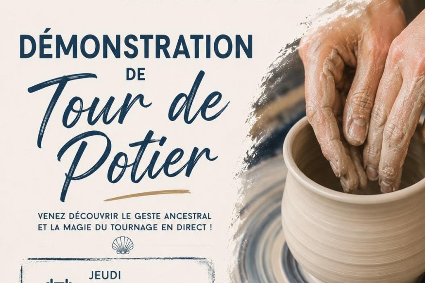 Démonstration de tour de potier le 6 août