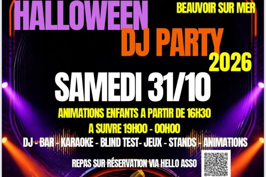 Fêtez Halloween à Beauvoir-sur-mer avec une DJ Party !